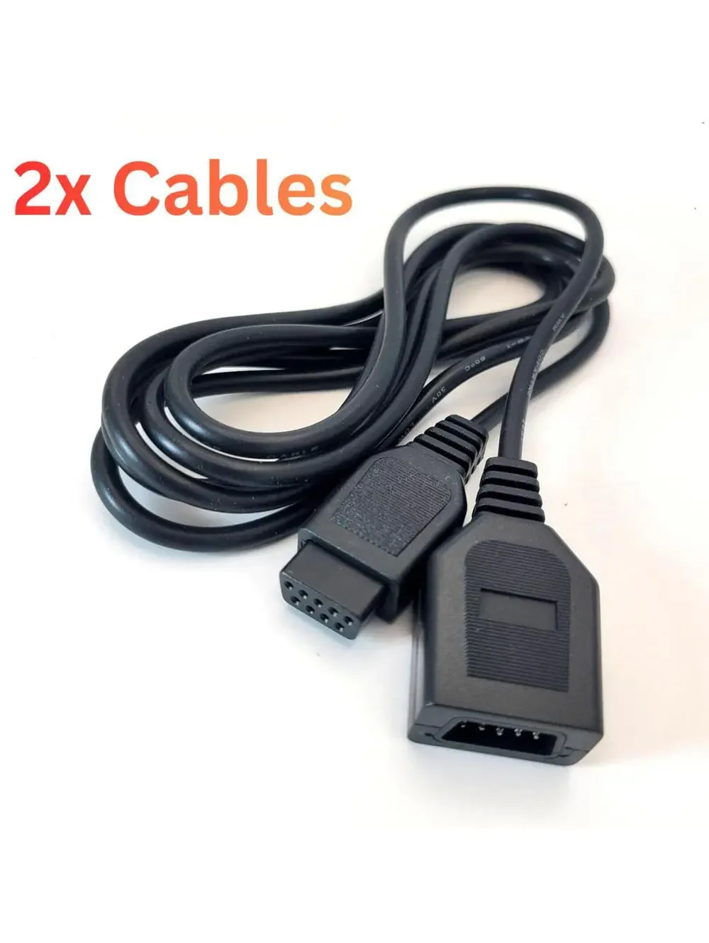 2x Sega Genesis Controller Extension Cables Cords (6 Feet)